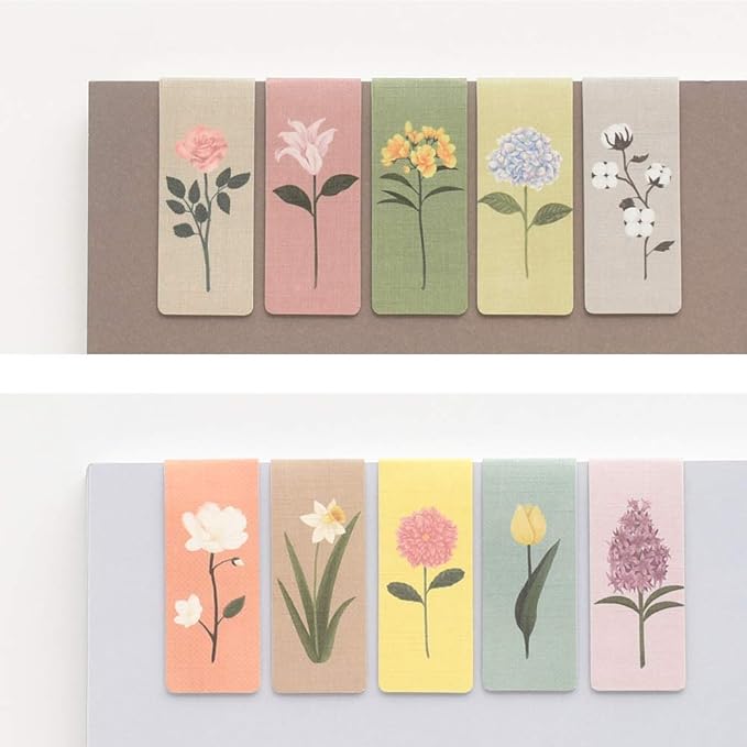 Monolike Magnetic Bookmarks The Flower ver.1 + ver.2, 10 Pieces