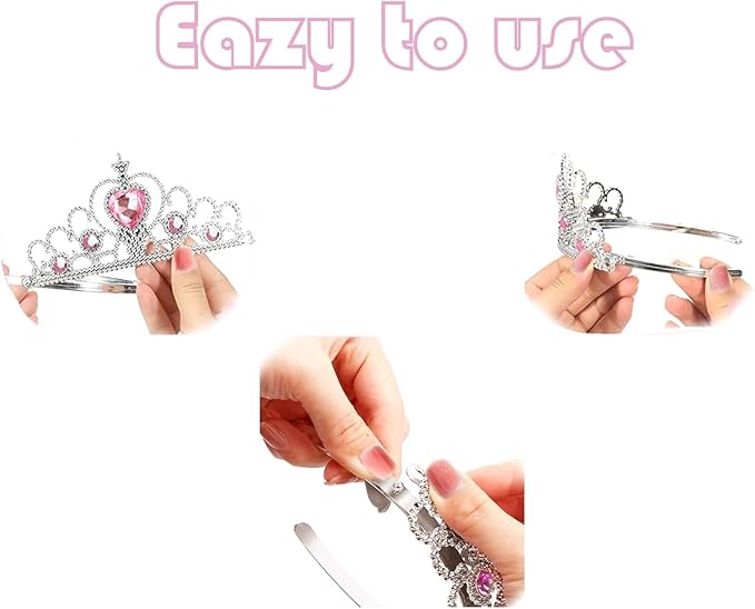 S & E TEACHER'S EDITION 32 Pcs Tiaras Crown Set, Princess Dress Up Costume Party Accessories Costume Xmas Party Favor Plastic Crown for Girls Women Kids