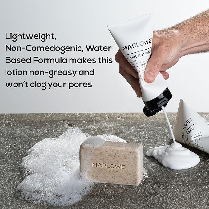 MARLOWE. Men's Skin Care Set, Facial Cleanser & Face Moisturizer Duo - Image 4