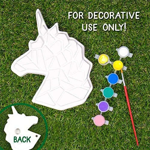 Creative Roots Mosaic Unicorn Stepping Stone, Includes 7-Inch Ceramic Stone & 6 Vibrant Paints, DIY Garden Stepping Stone Kit for Kids Ages 6+ - Image 2