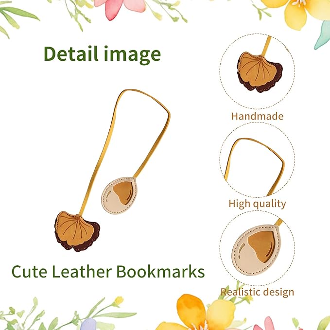 2 Pieces Vintage Leather Bookmarks for Women, Personalized PU Book Marks for Reading Women, Gift for Book Lover, Teacher, Mom