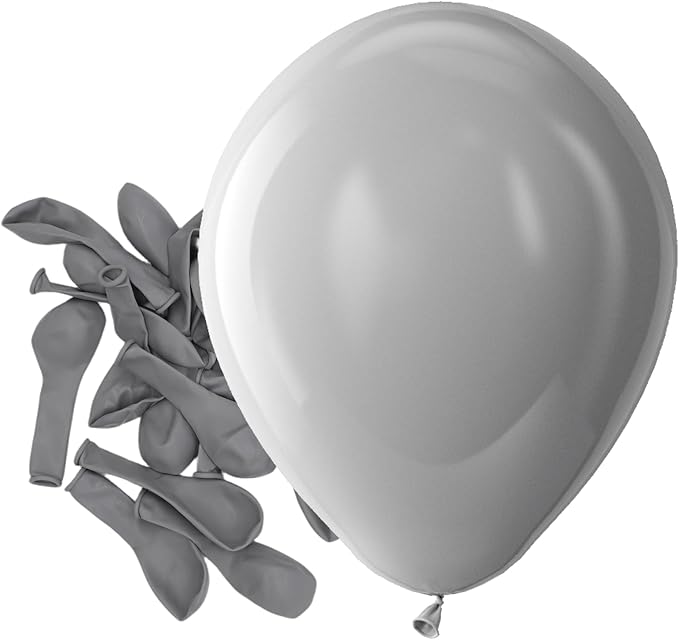 Bezente Gray Latex Party Balloons - 150 Pack 5 Inch Matte Small Pastel Grey Helium Balloons for Birthday Bridal Shower Wedding Anniversary Party Decorations