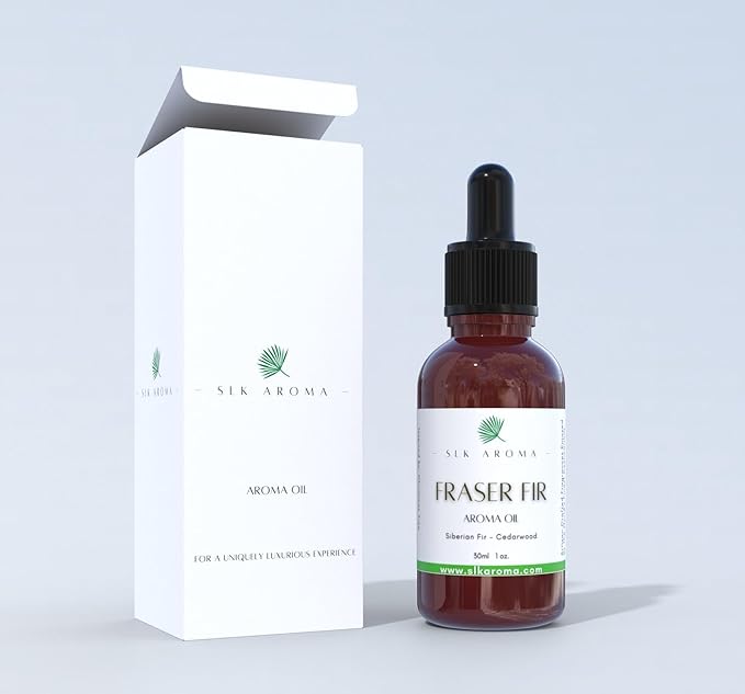 Fraser FIR Aroma Oil for Diffusers - The Fresh Smell of Christmas Trees and The Holidays - Niche Blend of Siberian Fir, Himalayan Cedar, Essential Oils - Great for Plastic Trees (120 ml)