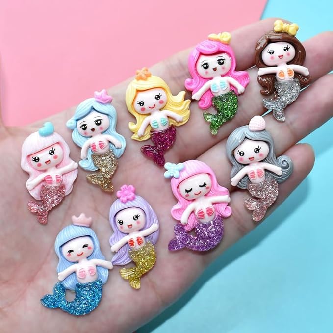 Handmade Bath Bomb Gift Set with Toys Inside, 9 Pack Organic Bath Bombs for Kids, Birthday Gift for Girls, Bubble Bath Fizzy with Natural Shea and Coconut Butter, Little Mermaid Toys