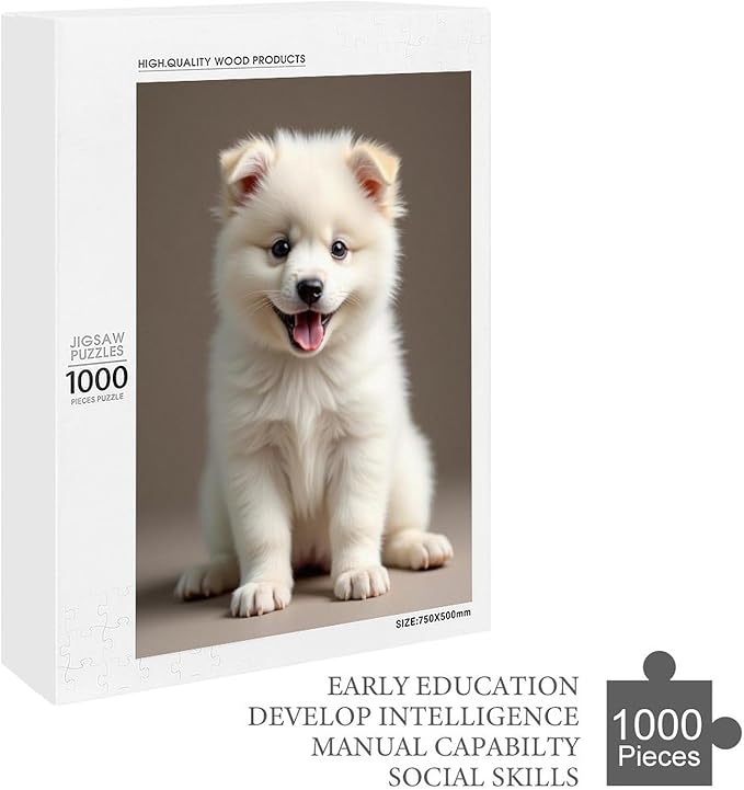 Jigsaw Puzzles for Adults 1000 Piece - Cute Dog Puppy Wooden Puzzles, Educational Games，Challenge Puzzles Puzzle Games, Stress Relief Games
