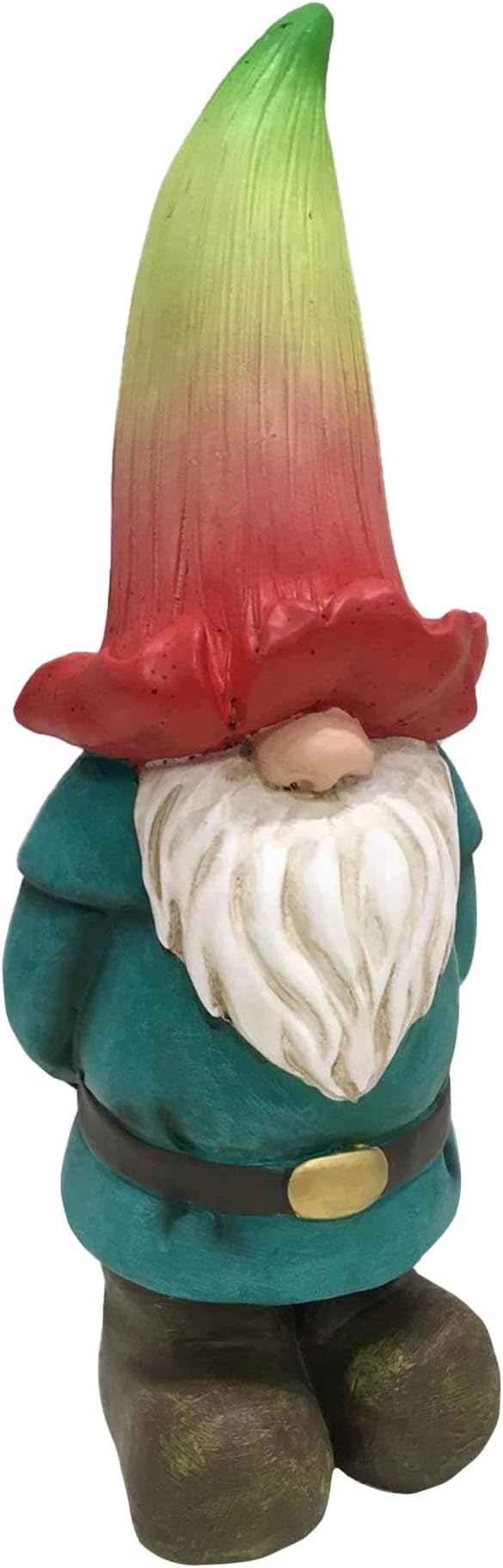 Design House 395863 Indoor/Outdoor Gnome with Flower Hat Figurine Statue for Garden Patio Home & Office Décor Housewarming Gifting Birthdays, 12-Inch, Multicolor