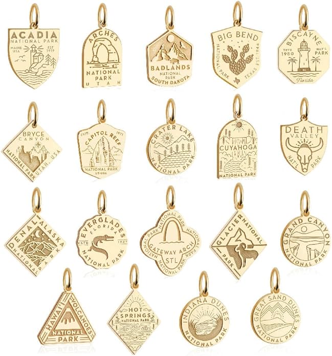 Jet Set Candy National Park Souvenir Travel Charms Gold Vermeil