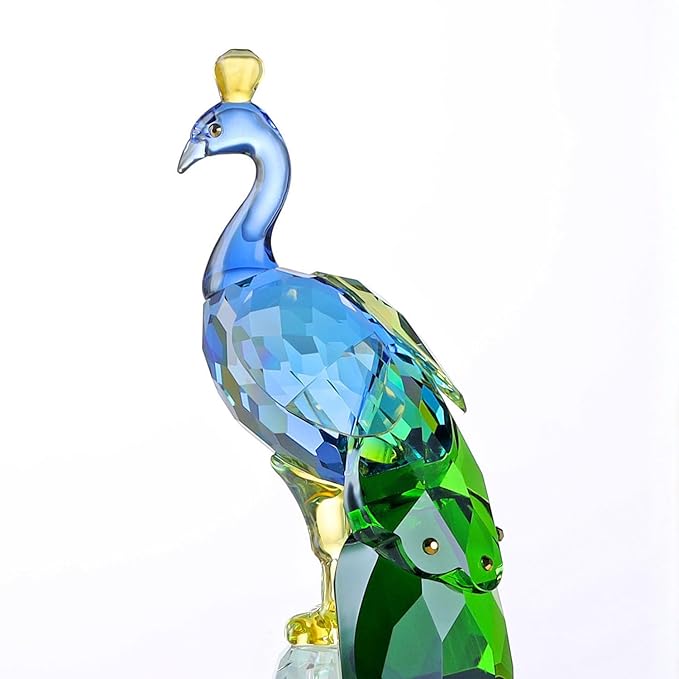 Crystal Peacock Figurine Handmade Art Animal Home Decor Statue Home Decoration