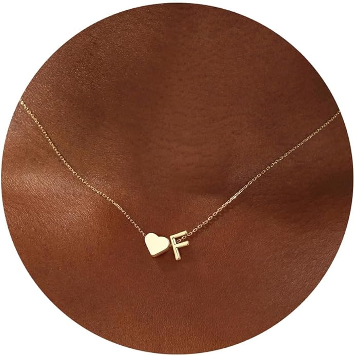 Turandoss Valentines Day Gifts for Kids Teen Girls - Dainty 18K Gold Plated Heart Initial A-Z Pendant Necklace Trendy Jewelry Heart Necklaces Birthday Valentines Day Gifts for Girlfriend Wife Women