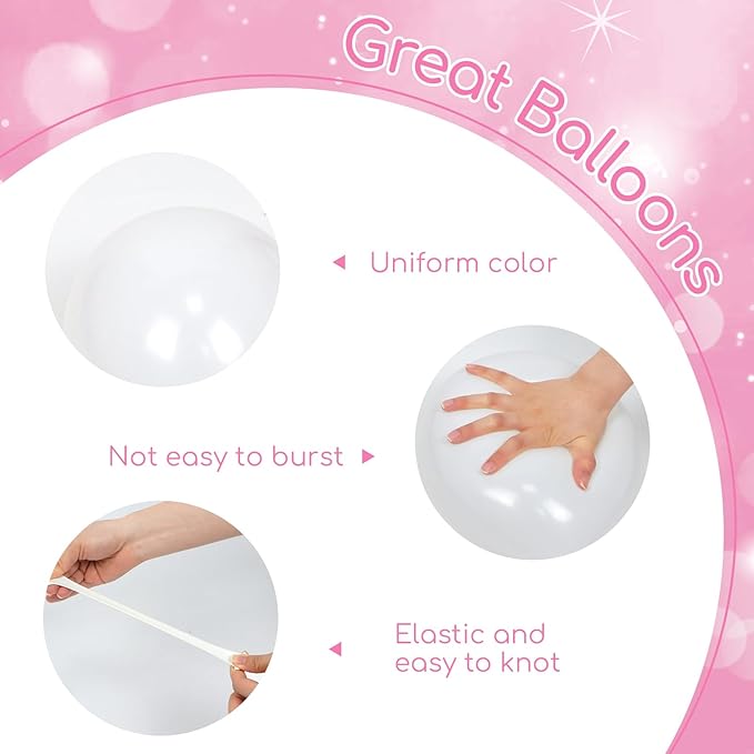 60pcs Snowflake Balloons, Pink and Silver Balloons with Snowflake Confetti Pearl Pink Metallic Silver Balloon for Baby Shower Birthday Party Decorations