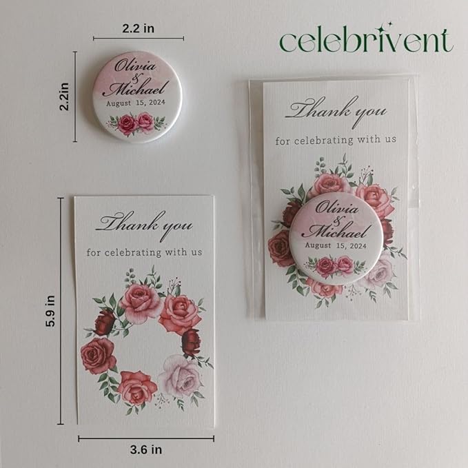 20 PCS Personalized Wedding Favors Bottle Openers - Custom Wedding Gifts for Guests with Thank You Cards, Memorable Thank You Gift for Celebrating Your Special Day (Circle)