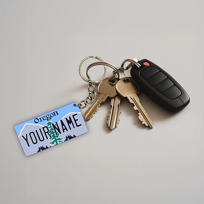 License Plate Keychain - Personalized - All States Multicolor
