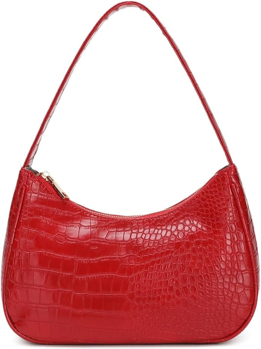 Shoulder Bags for Women, Cute Hobo Tote Handbag Mini Clutch Purse with Zipper Closure