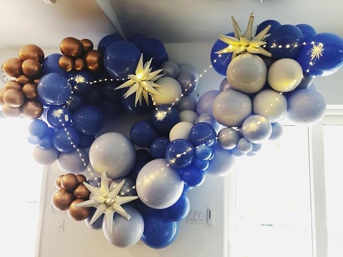 Bezente Royal Blue Giant Balloons 36 Inch - 8 Pack Jumbo Large Round Dark Blue Latex Balloon for Birthday Bridal Shower Graduation Baseball Nautical Party Decorations