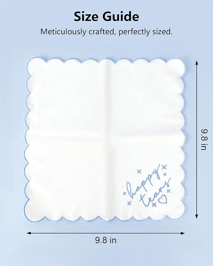 Bride Squad Wedding Handkerchief | Gifts for Mother Of The Bride & Mother Of The Groom | Something Blue for the Wedding Day