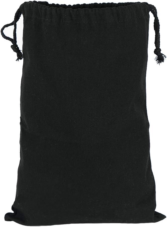 Lanyani 6 Packs Bank Coin Money Cash Bag Sacks, 12" x 17" Canvas Deposit Change Transit Bags with Drawstring, Heavy Duty, Black