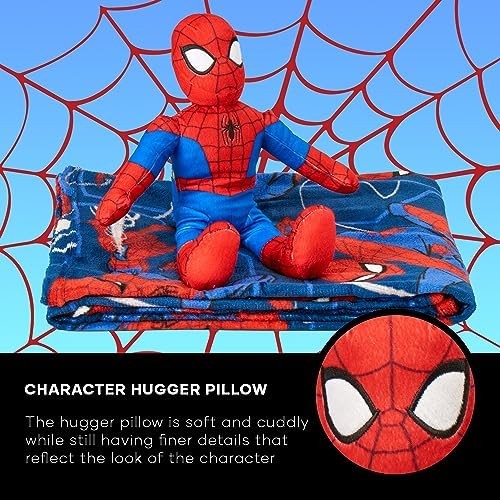 Northwest Marvel Spider-Man Blanket and Character Hugger Pillow Silk Touch Throw Set 40" X 50" - Image 6