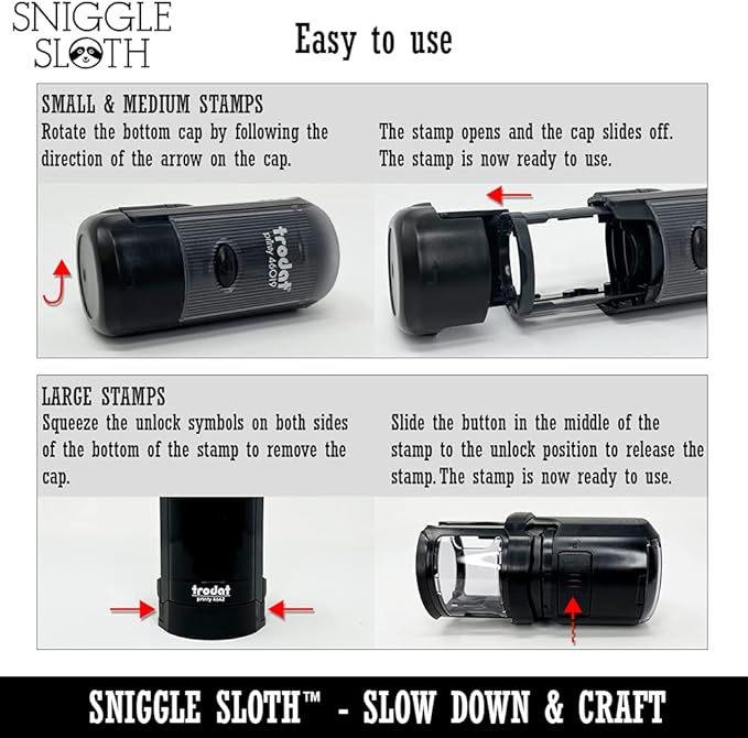 Star Shape Excellent Self-Inking Rubber Stamp for Stamping Ink Stamper Crafting Planners - 3/4 Inch Small - Orange Ink