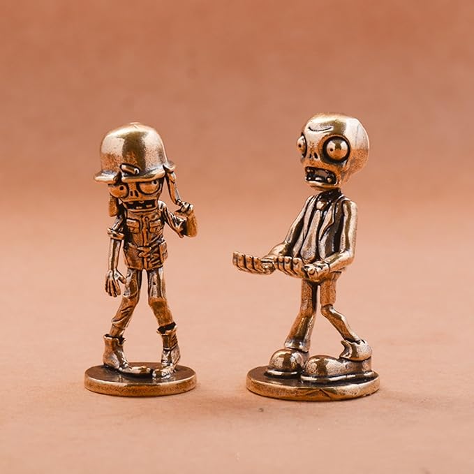 Brass Animals Figurine Decorative,Solid Copper Decorations,Metal Statue,Zombie Figurines,Small Halloween Decorations, Spooky Brass Zombie Statues for Holiday & Desktop Display