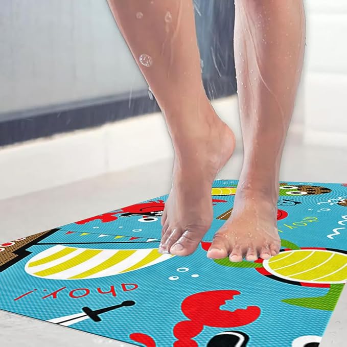Kahuna Grip™ Non-Slip Peel and Stick Bath & Shower Mat - Pirates Ahoy (16x35)