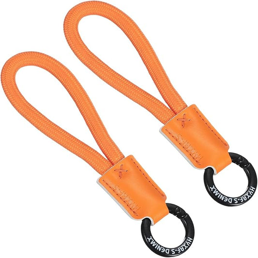 PATIKIL Handmade Cowhide Key Chain,Stylish Bag Pendant Leather Car Key Lanyard Mobile Phone Keychain Accessories, 2 Pack