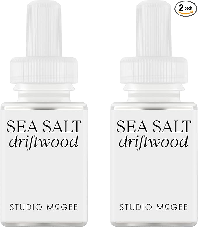 Pura x Studio McGee Smart Home Air Diffuser - Smart Air Diffuser - Up to 120-Hours of Luxury Fragrance per Refill - Spring & Summer Fragrance - 2 Pack, Sea Salt Driftwood