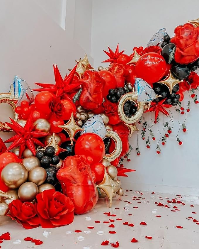 Bezente Red Balloons 18 Inch - 30 Pack Large Thick Red Balloons Big Round Red Latex Balloons for Valentine's Day Wedding Anniversary Christmas Birthday Party Decorations