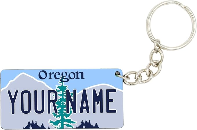 License Plate Keychain - Personalized - All States Multicolor