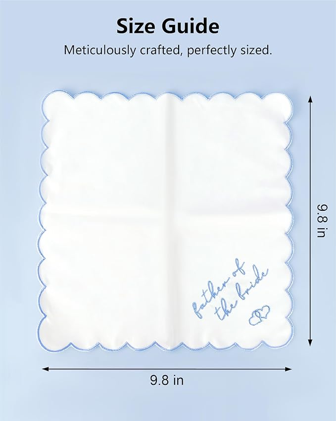 Bride Squad Wedding Handkerchief | Gifts for Mother Of The Bride & Mother Of The Groom | Something Blue for the Wedding Day
