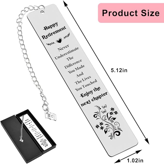 Quimoy Retirement Gifts for Women, Retirement Gifts Bookmark for Coworker Employee Boss Leader Reader Friends Retired Teacher, Going Away Gifts for Colleagues, Appreciation Gifts for Coworkers