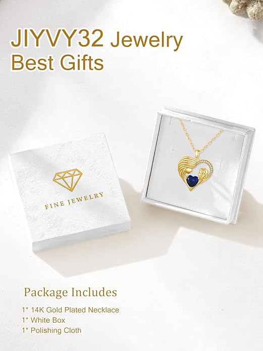 Mother and Daughter/Son Love Heart Necklace White Gold/14K Gold/Rose Gold Birthstone Jewelry Christmas Mothers Day Birthday Gifts For Mom Wife Grandma Women