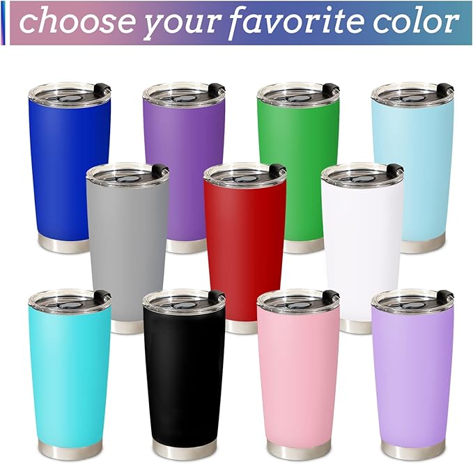 Personalized Tumbler with Pictures/Text - Custom Coffee Mug Cup 20 Oz with Lid - Customized Employee Appreciation Gifts - Christmas Gifts for Men Women - Customized By Enterprise (UV-printing)