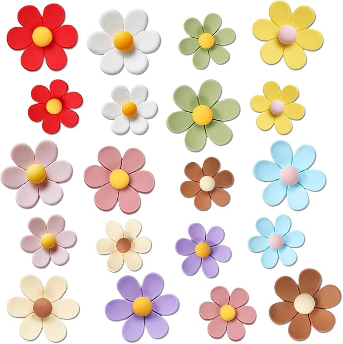 20PCS Refrigerator Magnets Colorful Fridge Magnets 3D Flower Cute Fridge Magnet Decorative Funny Refrigerator Magnet for Whiteboard Cabinet Locker Classroom Home Kitchen Office (3D Flower, 20PCS)