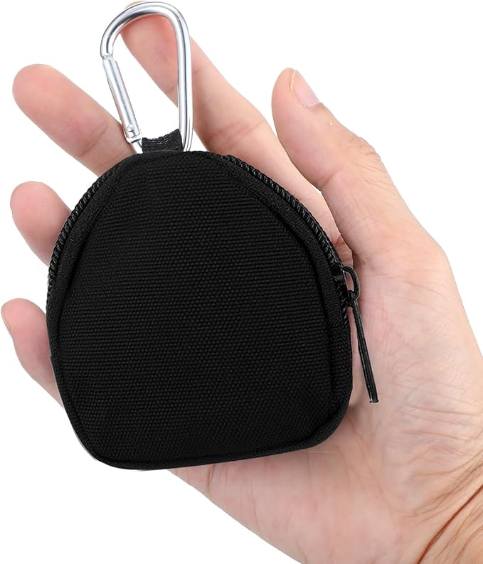 Mini Keychain Pouch, Black Mini Coin Purse Keychain, Black Nylon Coin Pouch for Earphone Car Key Backpack Accessory Pouches