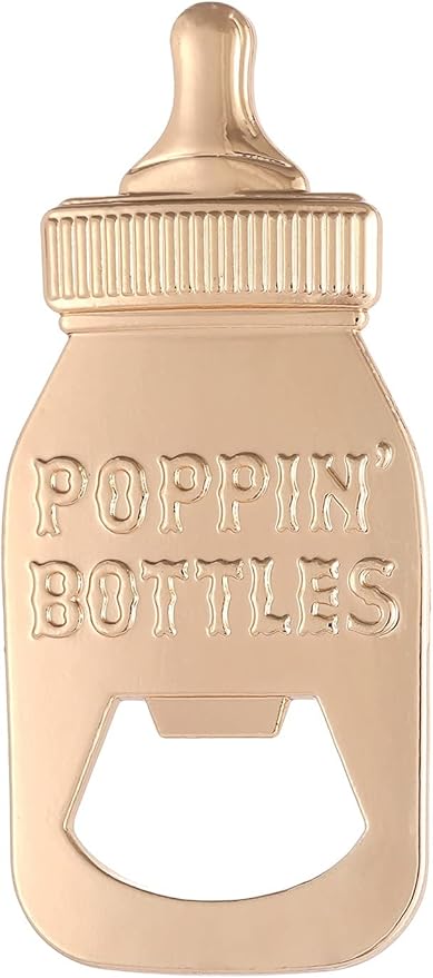 16 Pack Bottle Opener Baby Shower Favor, Cute Poppin Bottle Shaped Bottle Opener Favors for Baby Shower Souvenir Supplies and Decorations for Boy or Girl (White, 16)