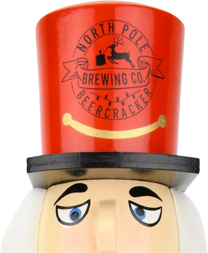 Tree Buddees Beercracker Bottle Opener Nutcracker 15" Tall Functional Bottle Opening & Festive Holiday Décor Bottlecracker – Funny Gift for Men, Beer Lovers & Holiday Parties