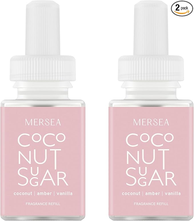Pura & Mersea Home Scent Refill - Smart Air Diffuser - Up to 120-Hours of Luxury Fragrance per Refill - Home Essential - Clean & Safe Diffuser Fragrance - 2 Pack, Coconut Sugar