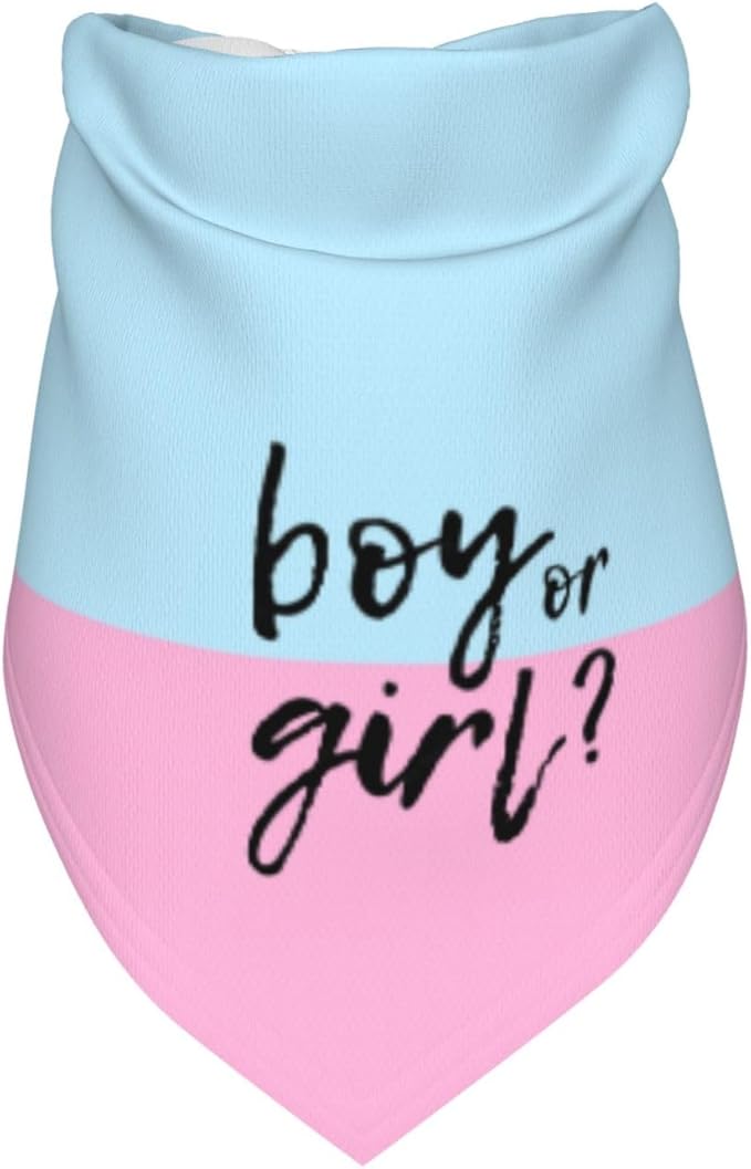 He Or She What Will It Be? Gender Reveal/Baby Announcement Dog Bandana,Pet Neckerchief for Pets Daily Wear Photo Prop Party Supplies (boy or Girl)