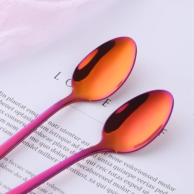 Buyer Star Long Handle Iced Tea Spoons, 8 inch 18/10 Heavy Duty Coffee Spoon Sets for Mixing, Cocktail Stirring, Tea, Coffee, Milkshake, Cold Drink