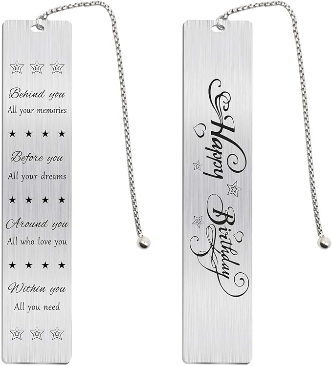 Jzxwan Happy Birthday Gifts for Boys Girls, Birthday Bookmark for Him Her Men, Behind You All Your Memories Gift