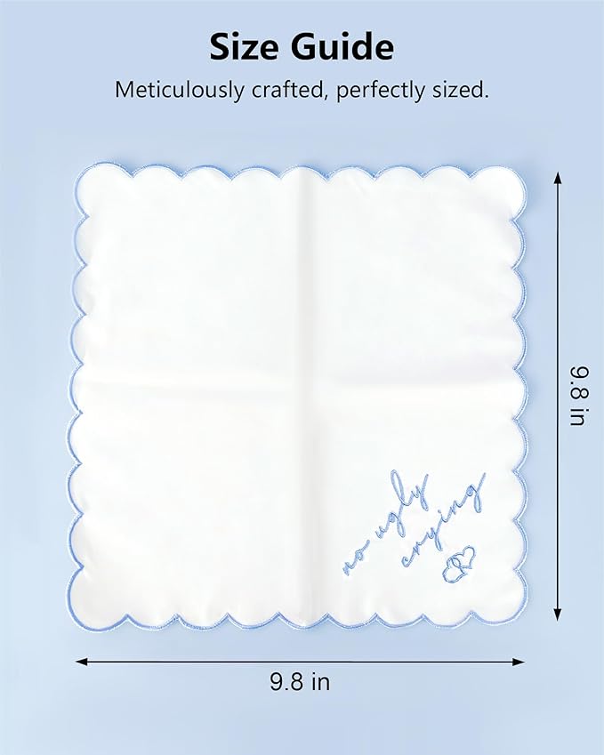 Bride Squad Wedding Handkerchief | Gifts for Mother Of The Bride & Mother Of The Groom | Something Blue for the Wedding Day
