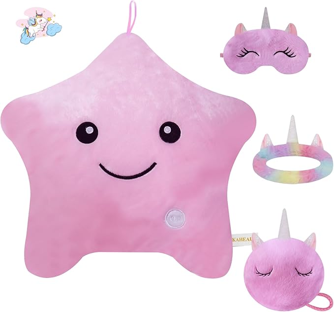 Decorative Throw Pillows for Bed Home Decor Living Room Sofa Chair Car Christmas Holiday Birthday Gifts, Cute Soft Hugging Plush Star Throw Pillow Cushion, Couch Pillows with Inserts Set Pink