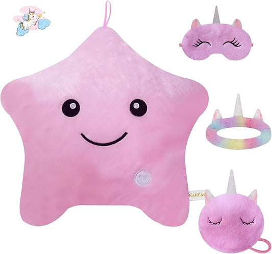 Decorative Throw Pillows for Bed Home Decor Living Room Sofa Chair Car Christmas Holiday Birthday Gifts, Cute Soft Hugging Plush Star Throw Pillow Cushion, Couch Pillows with Inserts Set Pink