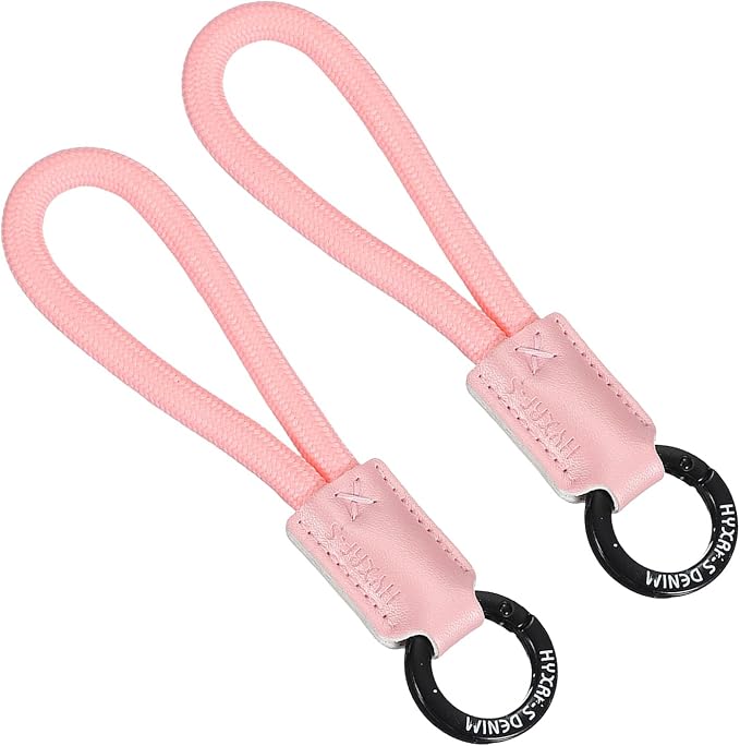 PATIKIL Handmade Cowhide Key Chain,Stylish Bag Pendant Leather Car Key Lanyard Mobile Phone Keychain Accessories, 2 Pack