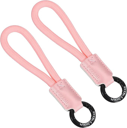 PATIKIL Handmade Cowhide Key Chain,Stylish Bag Pendant Leather Car Key Lanyard Mobile Phone Keychain Accessories, 2 Pack