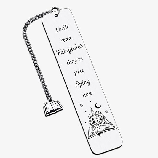 Funny Christmas Bookmark Gifts for Women Men, Bookish Birthday Gifts, I Still Read Fairytales They're Just Spicier Now, Book Mark for Best Friends Reader Funny Gifts Bookmarks for Women Men
