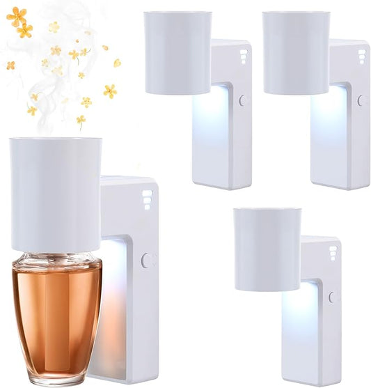 4 Pcs Wall Fragrance Plug in with Night Light Compatible with Bath and Body Works Wallflowers, with 3-Speed Adjustable Fragrance Essential Oil Diffuser for Home, White