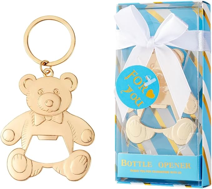 24 pcs Baby Shower Party Favor Bottle Opener Party Supplies Decoration Baby Shower Return Gift for Guest Baby Shower Souvenir for Boy or Girl Bridal Shower Bar Tools (Blue Bear,24)
