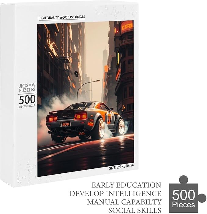 Jigsaw Puzzles for Adults 500 Piece - Cool Sports Car Wooden Puzzles, Stress Relief Games, Funny Puzzles，Unique Gifts for Wall Art，Family Puzzles，Educational Games