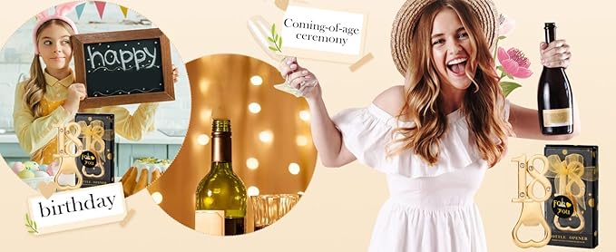 24 Packs of 18th Party Favors Bottle Openers for Birthday Anniversary and Wedding Guests Perfect Souvenirs with Gift Boxes and Decorations for Adults